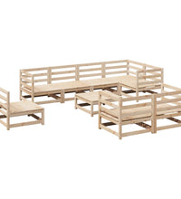 9-tlg. Garten-Sofagarnitur Massivholz Kiefer
