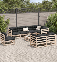 9-tlg. Garten-Sofagarnitur Massivholz Kiefer