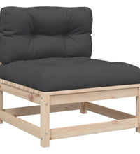 9-tlg. Garten-Sofagarnitur mit Kissen Massivholz Kiefer