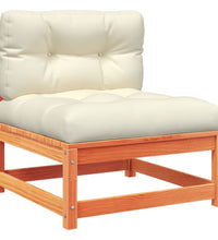 9-tlg. Garten-Sofagarnitur mit Kissen Wachsbraun Kiefernholz