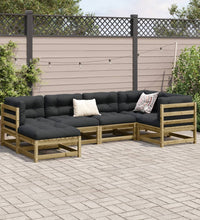 6-tlg. Garten-Sofagarnitur mit Kissen Kiefernholz Imprägniert