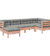 6-tlg. Garten-Sofagarnitur mit Kissen Massivholz Douglasie