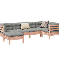 6-tlg. Garten-Sofagarnitur mit Kissen Massivholz Douglasie