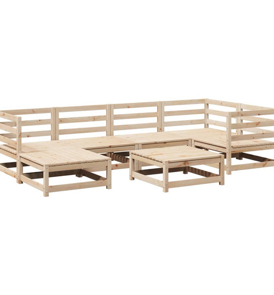 7-tlg. Garten-Sofagarnitur Massivholz Kiefer