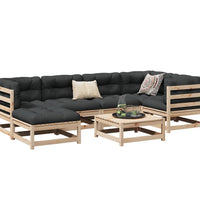 7-tlg. Garten-Sofagarnitur Massivholz Kiefer