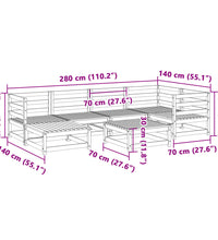 7-tlg. Garten-Sofagarnitur Kiefernholz Imprägniert