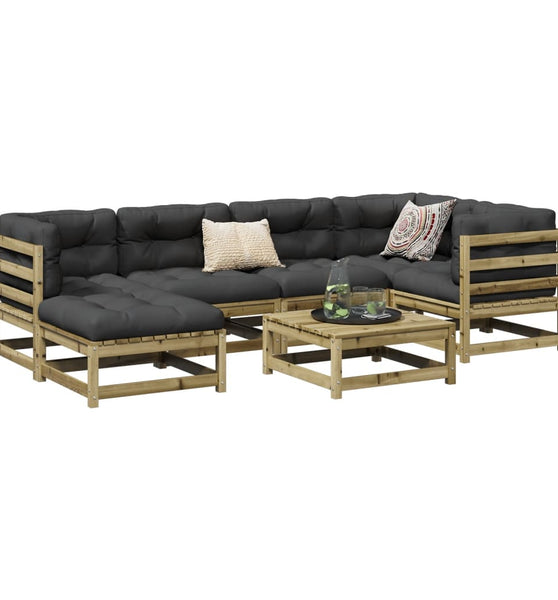 7-tlg. Garten-Sofagarnitur Kiefernholz Imprägniert