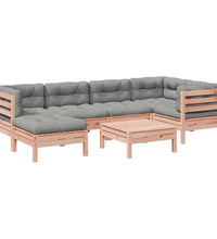 7-tlg. Garten-Sofagarnitur mit Kissen Massivholz Douglasie