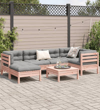 7-tlg. Garten-Sofagarnitur mit Kissen Massivholz Douglasie