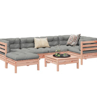 7-tlg. Garten-Sofagarnitur mit Kissen Massivholz Douglasie