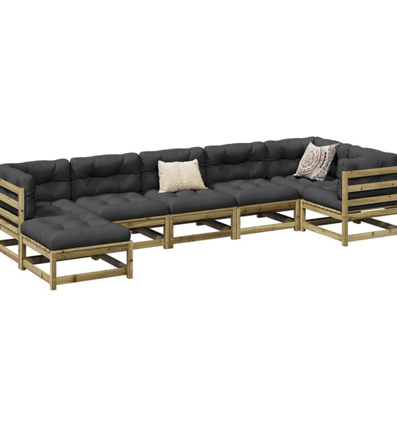 7-tlg. Garten-Sofagarnitur Kiefernholz Imprägniert