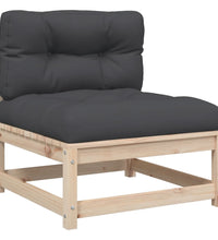 7-tlg. Garten-Sofagarnitur mit Kissen Massivholz Kiefer