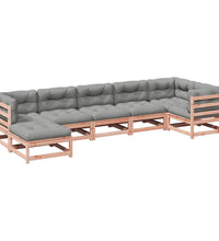 7-tlg. Garten-Sofagarnitur mit Kissen Massivholz Douglasie