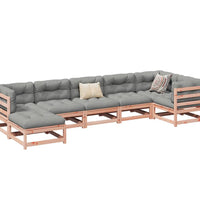 7-tlg. Garten-Sofagarnitur mit Kissen Massivholz Douglasie