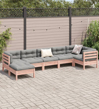 7-tlg. Garten-Sofagarnitur mit Kissen Massivholz Douglasie