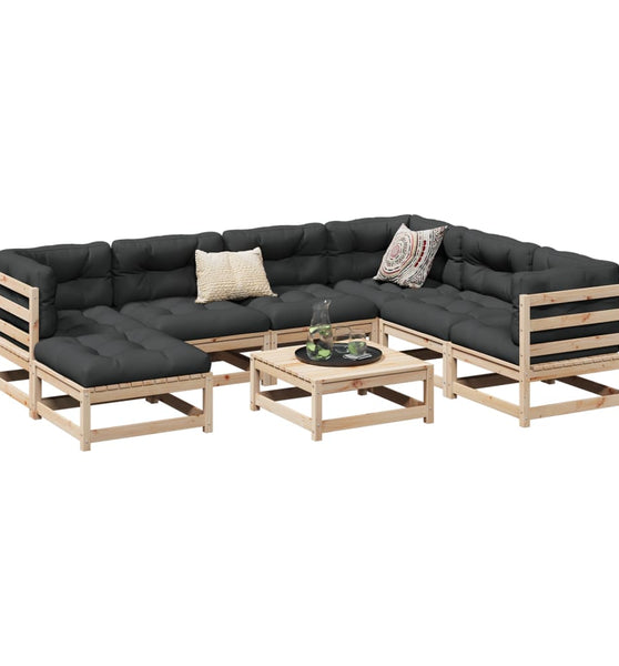 8-tlg. Garten-Sofagarnitur Massivholz Kiefer