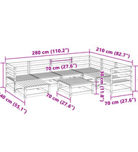 8-tlg. Garten-Sofagarnitur Massivholz Douglasie
