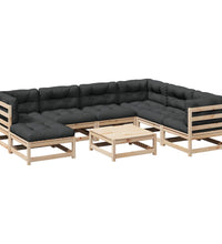 8-tlg. Garten-Sofagarnitur mit Kissen Massivholz Kiefer