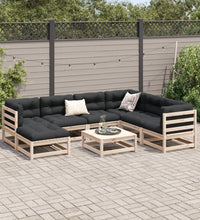 8-tlg. Garten-Sofagarnitur mit Kissen Massivholz Kiefer