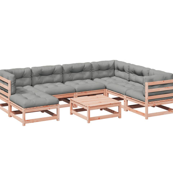 8-tlg. Garten-Sofagarnitur mit Kissen Massivholz Douglasie