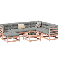 8-tlg. Garten-Sofagarnitur mit Kissen Massivholz Douglasie
