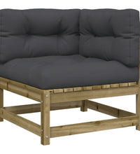 8-tlg. Garten-Sofagarnitur mit Kissen Kiefernholz Imprägniert