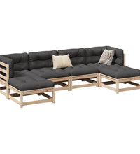 6-tlg. Garten-Sofagarnitur Massivholz Kiefer