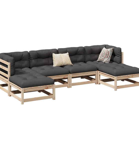 6-tlg. Garten-Sofagarnitur Massivholz Kiefer