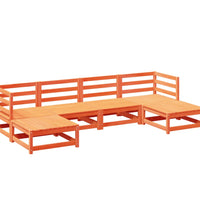 6-tlg. Garten-Sofagarnitur Wachsbraun Massivholz Kiefer