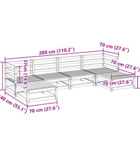 6-tlg. Garten-Sofagarnitur Wachsbraun Massivholz Kiefer