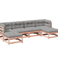 6-tlg. Garten-Sofagarnitur mit Kissen Massivholz Douglasie