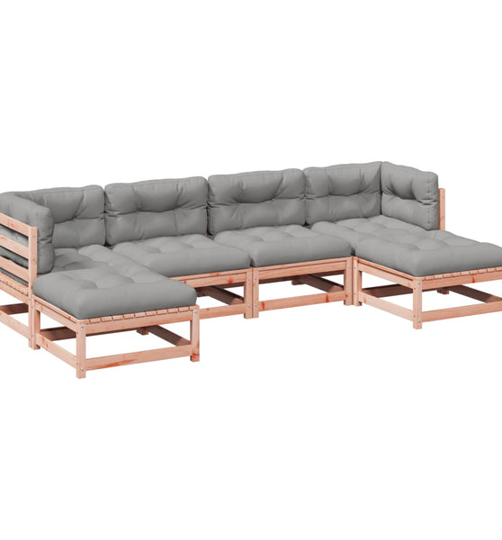 6-tlg. Garten-Sofagarnitur mit Kissen Massivholz Douglasie