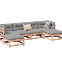 6-tlg. Garten-Sofagarnitur mit Kissen Massivholz Douglasie