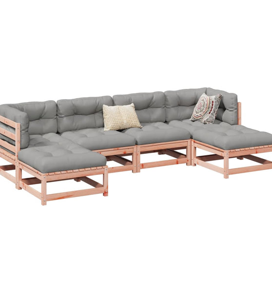 6-tlg. Garten-Sofagarnitur mit Kissen Massivholz Douglasie