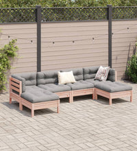 6-tlg. Garten-Sofagarnitur mit Kissen Massivholz Douglasie