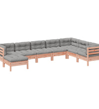 8-tlg. Garten-Sofagarnitur mit Kissen Massivholz Douglasie