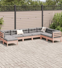 8-tlg. Garten-Sofagarnitur mit Kissen Massivholz Douglasie
