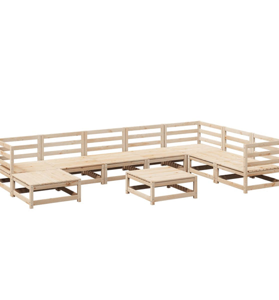 9-tlg. Garten-Sofagarnitur Massivholz Kiefer