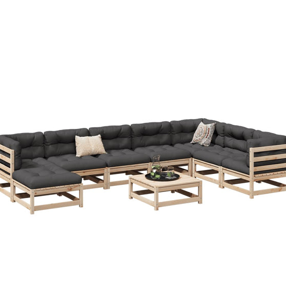 9-tlg. Garten-Sofagarnitur Massivholz Kiefer