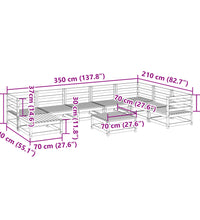 9-tlg. Garten-Sofagarnitur Massivholz Douglasie