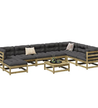 9-tlg. Garten-Sofagarnitur Kiefernholz Imprägniert