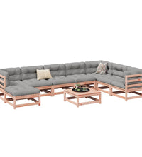9-tlg. Garten-Sofagarnitur mit Kissen Massivholz Douglasie