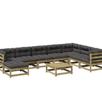 9-tlg. Garten-Sofagarnitur mit Kissen Kiefernholz Imprägniert