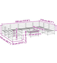 10-tlg. Garten-Sofagarnitur Wachsbraun Massivholz Kiefer