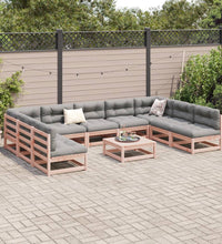 10-tlg. Garten-Sofagarnitur mit Kissen Massivholz Douglasie