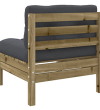 10-tlg. Garten-Sofagarnitur mit Kissen Kiefernholz Imprägniert