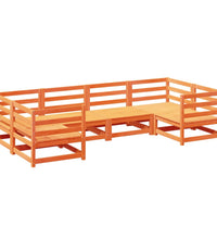 6-tlg. Garten-Sofagarnitur Wachsbraun Massivholz Kiefer