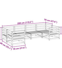 6-tlg. Garten-Sofagarnitur Wachsbraun Massivholz Kiefer