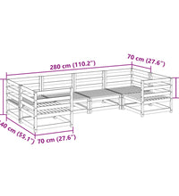 6-tlg. Garten-Sofagarnitur Massivholz Douglasie