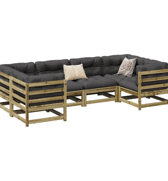 6-tlg. Garten-Sofagarnitur Kiefernholz Imprägniert
